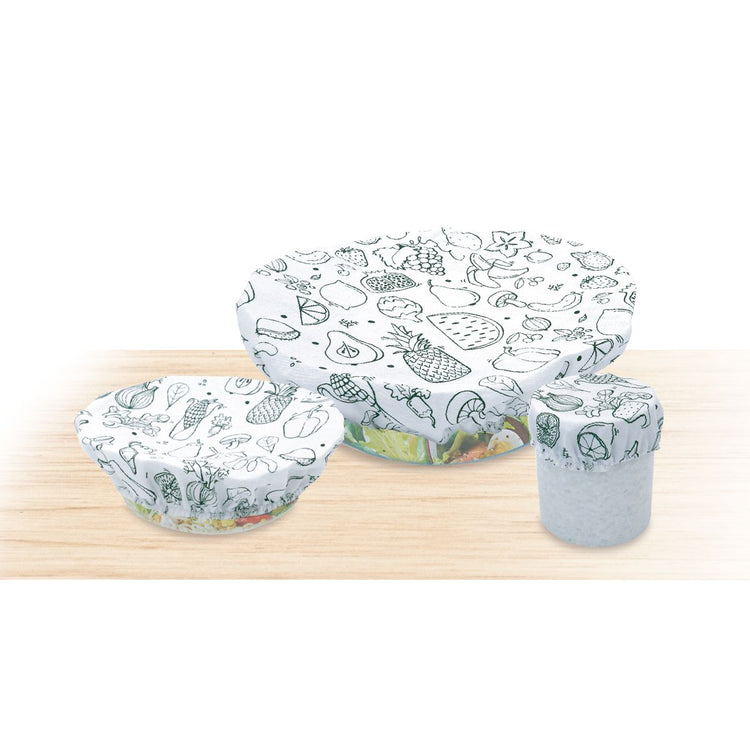 Lot de 3 films étirables réutilisables en coton Fackelmann Eco Friendly