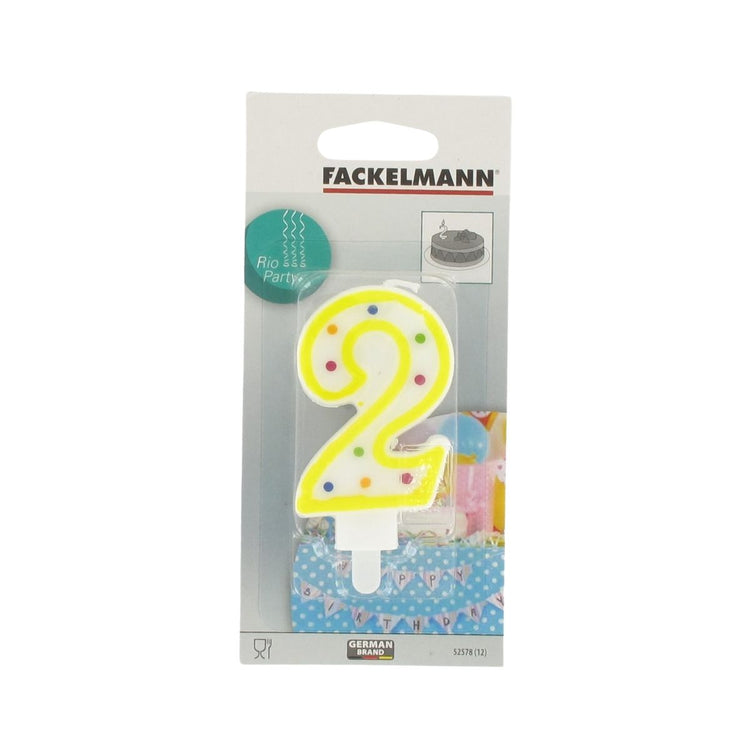 Bougie anniversaire chiffre 2 Fackelmann Rio Party