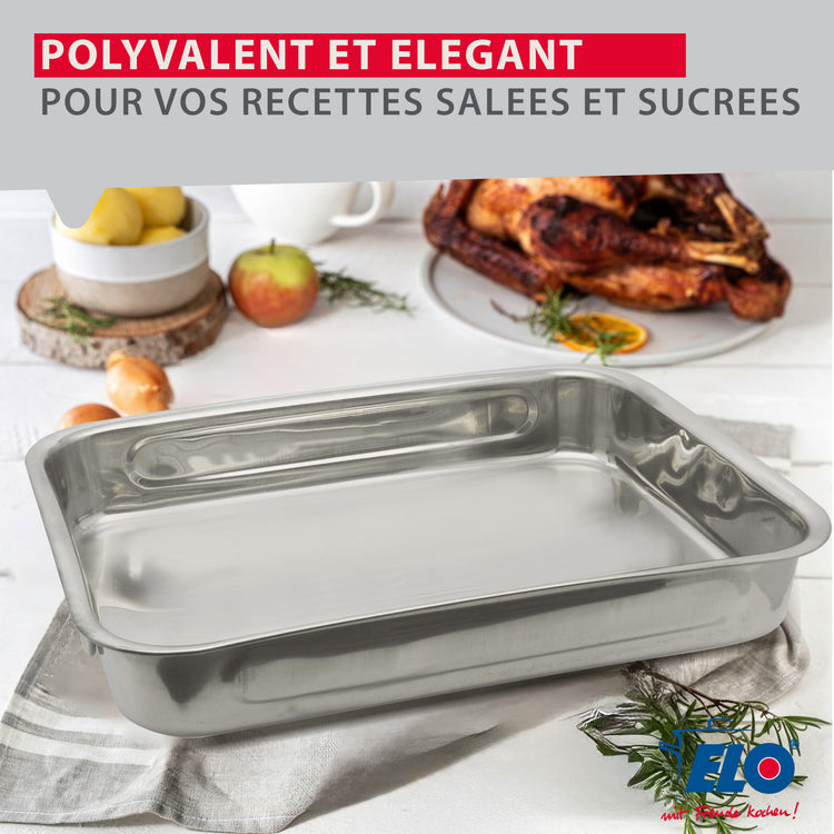 Plat four en inox rectangulaire 25x18,5 cm Elo Edition Red