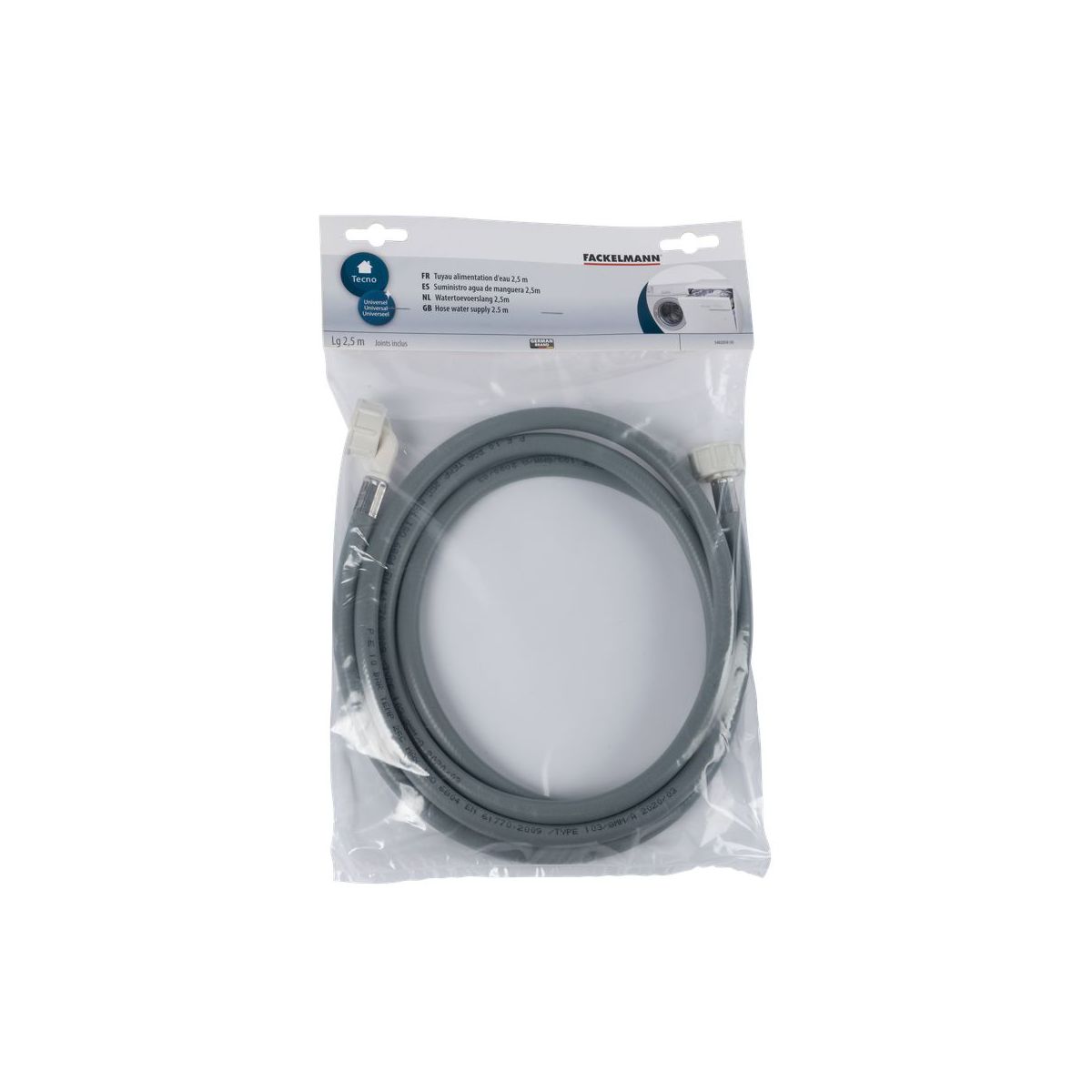 Tuyau d'alimentation femelle eau droit coudé Fackelmann