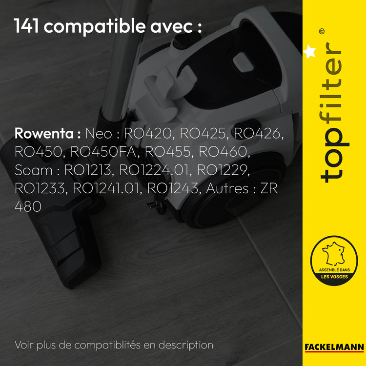 Lot de 4 sacs aspirateur Rowenta TopFilter Premium