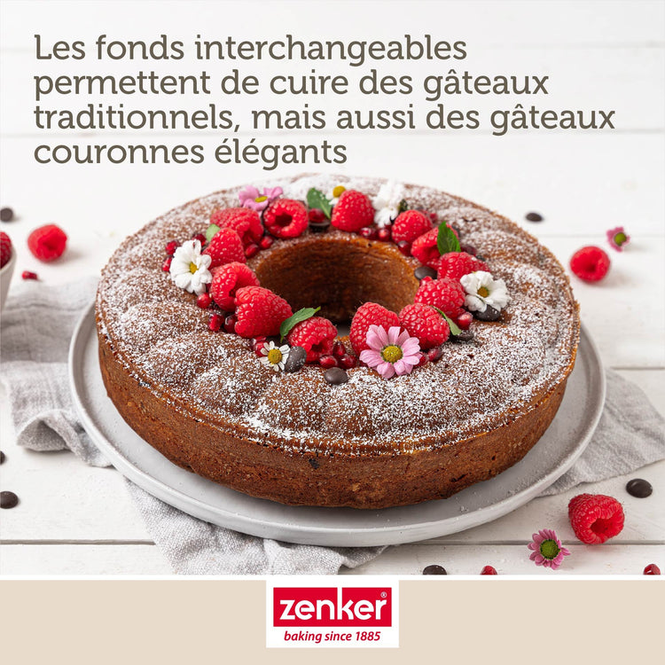 Moule à manqué et à savarin double fond 24 cm Zenker PerfectBack+
