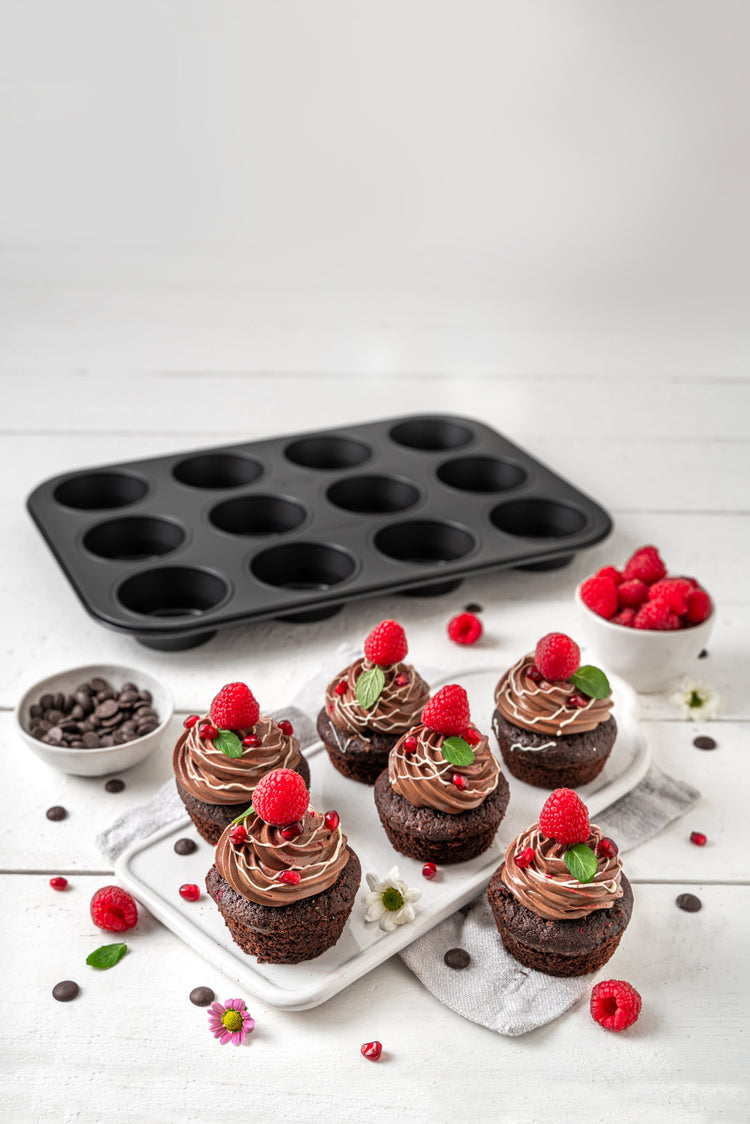 Moule à muffins 12 empreintes 38 x 26 cm Zenker Perfect Black