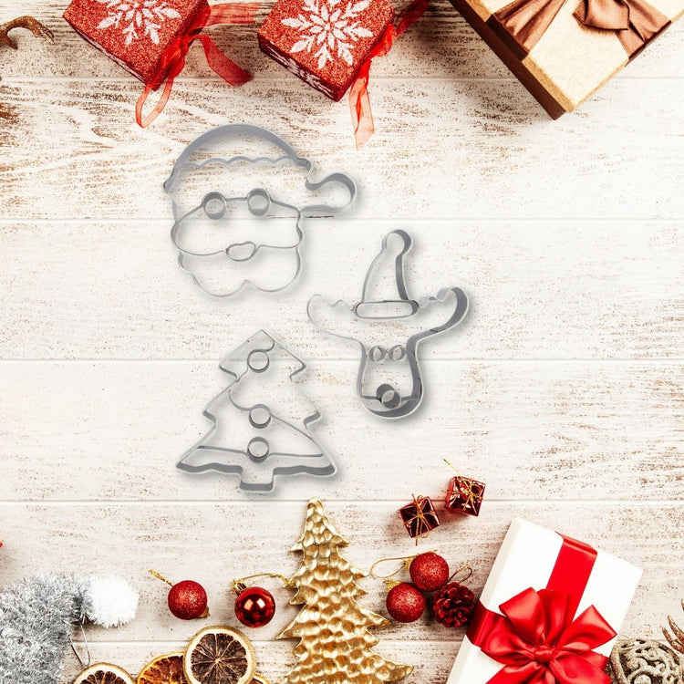 Set de 3 emporte-pièces de Noël (père-noël, sapin, renne) Zenker