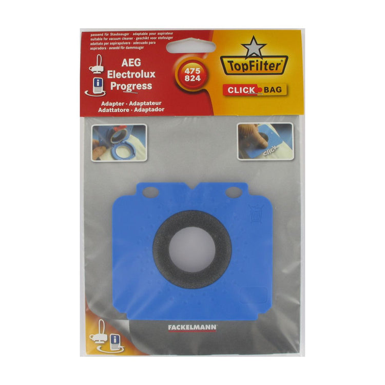 Boite de 4 sacs aspirateurs universels Top Filter avec Adaptateur Click Bag pour aspirateurs AEG 475/824