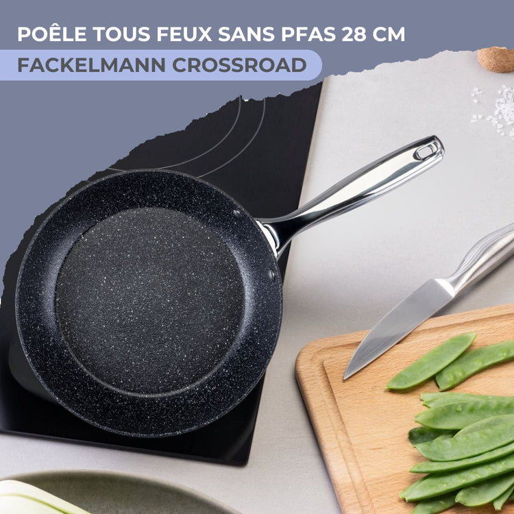 Poêle 28 cm fonte aluminium revêtement antiadhésif céramique sans PFAS Fackelmann