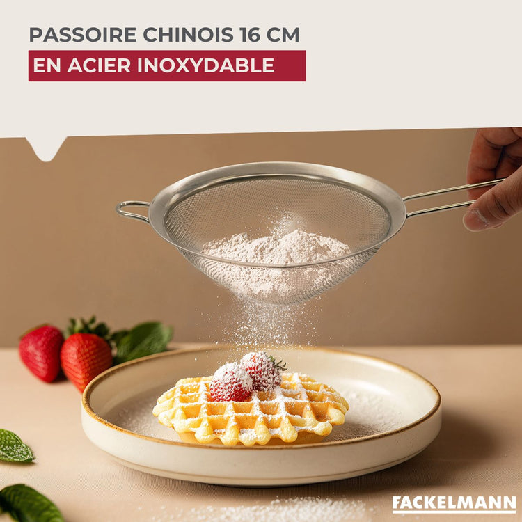 Passoire Chinois 16 cm de diamètre en inox Fackelmann