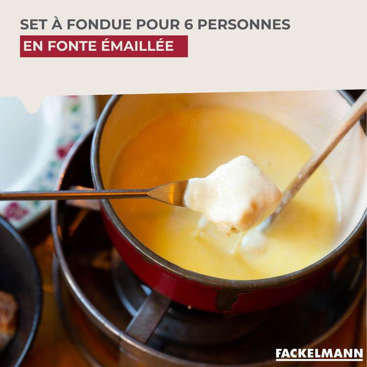 Set à fondue au fromage 2 personnes fonte émaillée Fackelmann
