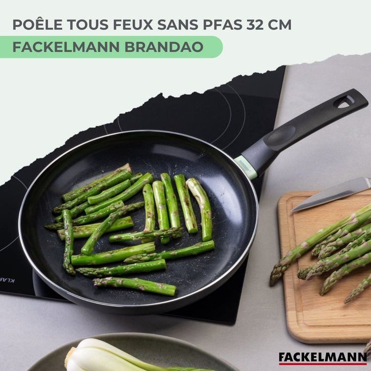 Poêle 30 cm aluminium revêtement céramique antiadhésif sans PFAS Fackelmann Brandao