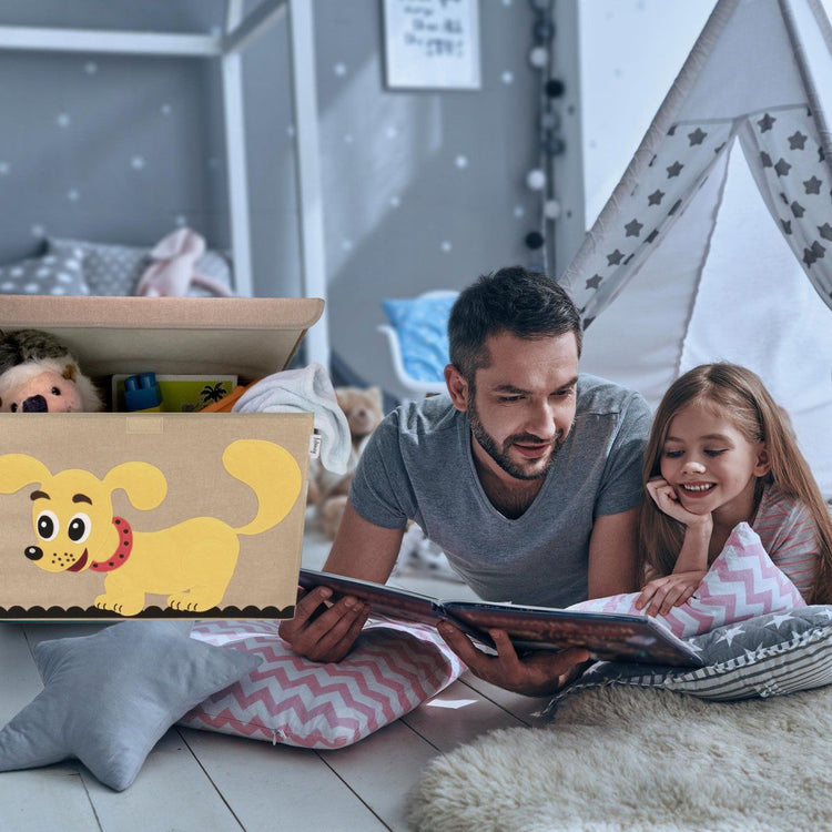 Boîte de rangement "chien" avec grand couvercle, 51 x 36 x 36 cm Lifeney