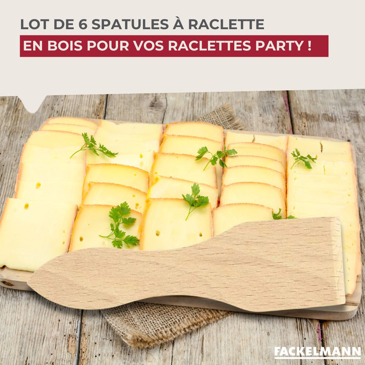 Lot de 6 spatules à raclette en bois Fackelmann Wood Edition