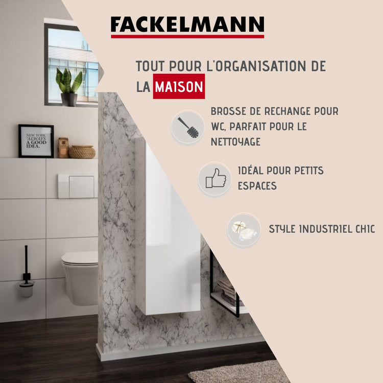 Brosse wc de rechange noir mat Fackelmann New York