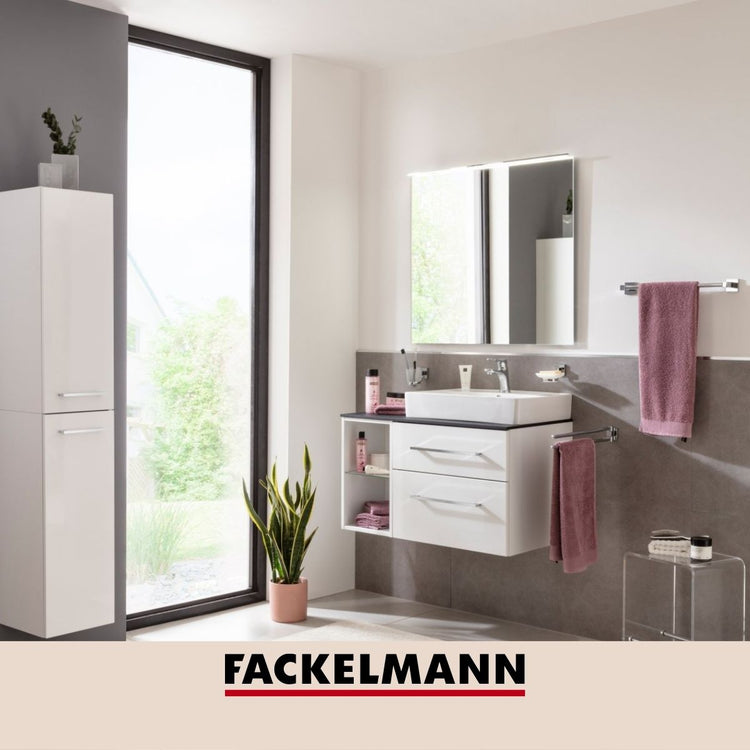 Porte serviette double gris chrome Fackelmann Mare