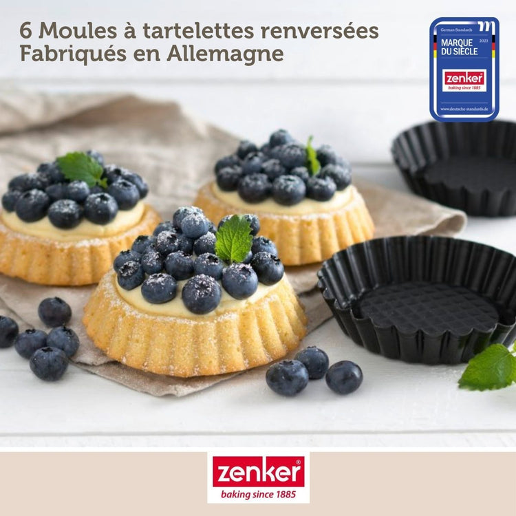 Set de 9 ustensiles de pâtisserie 6 moules à gâteaux 2 bols et 1 spatule Black mettallic Black mettallic Zenker Black mettallic