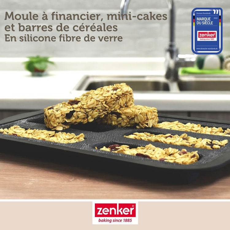 Set à pâtisserie 1 moule à financiers en silicone fibre de verre, 2 bols à mixer et 1 spatule Zenker Silicone