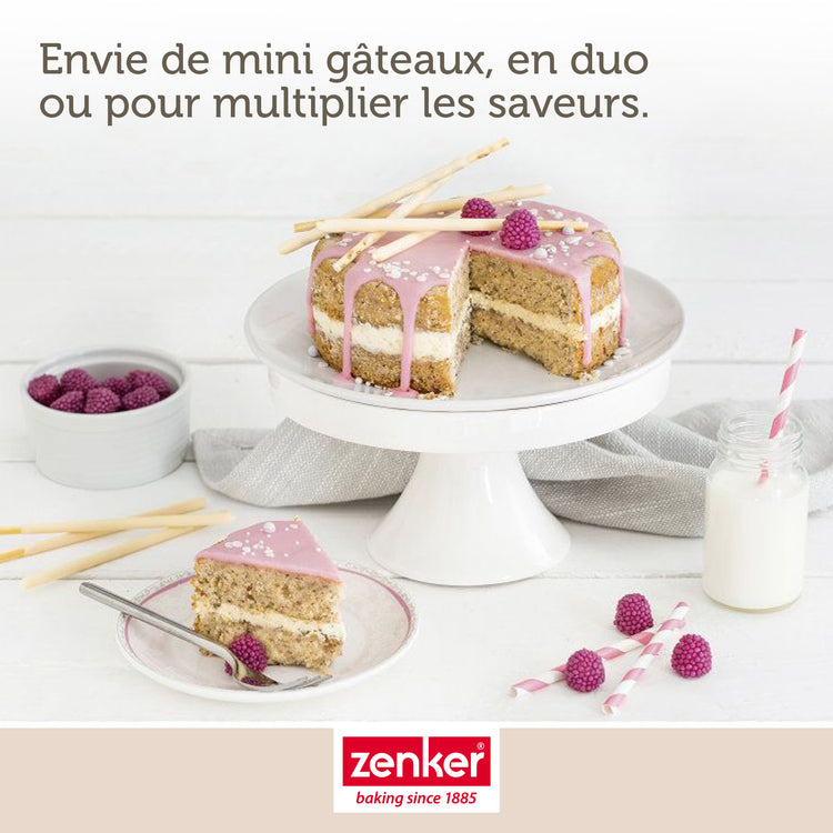 Set pâtisserie avec mini moule à manqué 12 cm, 2 bols à mixer et 1 spatule Zenker