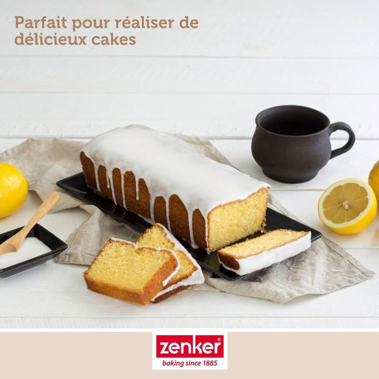 Set pâtisserie avec moule à cake extensible, 2 bols à mixer, verre mesureur et spatule Zenker