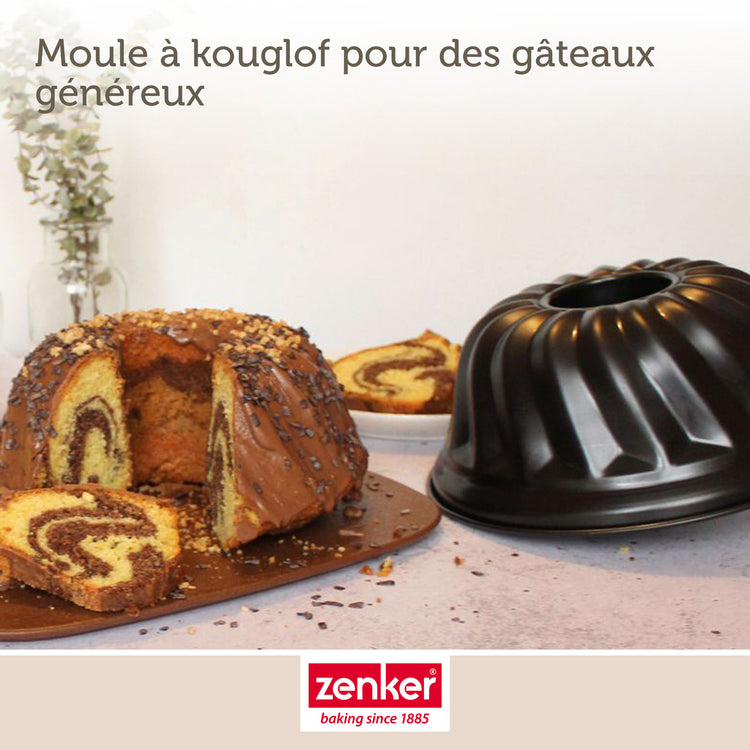 Set de 5 ustensiles de pâtisserie moule à kouglof bol à mixer verre mesureur et spatule silicone Black metallic Black mettallic Zenker Black mettallic