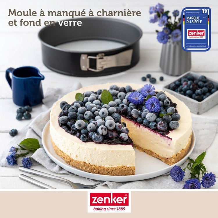 Set pâtisserie avec moule à manqué de 26 cm acier, 2 bols à mixer, verre mesureur et spatule Zenker