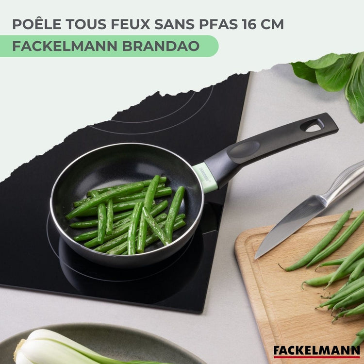 Set poêle antiadhésive céramique 16 cm et 6 ustensiles Fackelmann Brandao