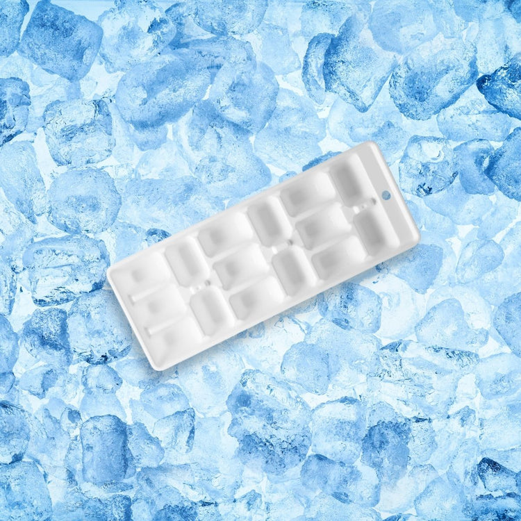 Lot de 3 bacs à glaçons de 15 glaçons en plastique blanc Fackelmann