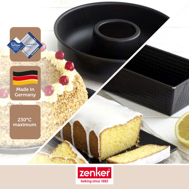 Set de moule à cakes 30,5 x 11,5 cm et moule à savarins 28 cm Zenker Black Metallic
