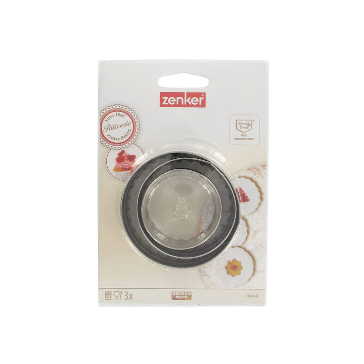 Lot de 3 emporte-pièces ronds et cannelés Zenker