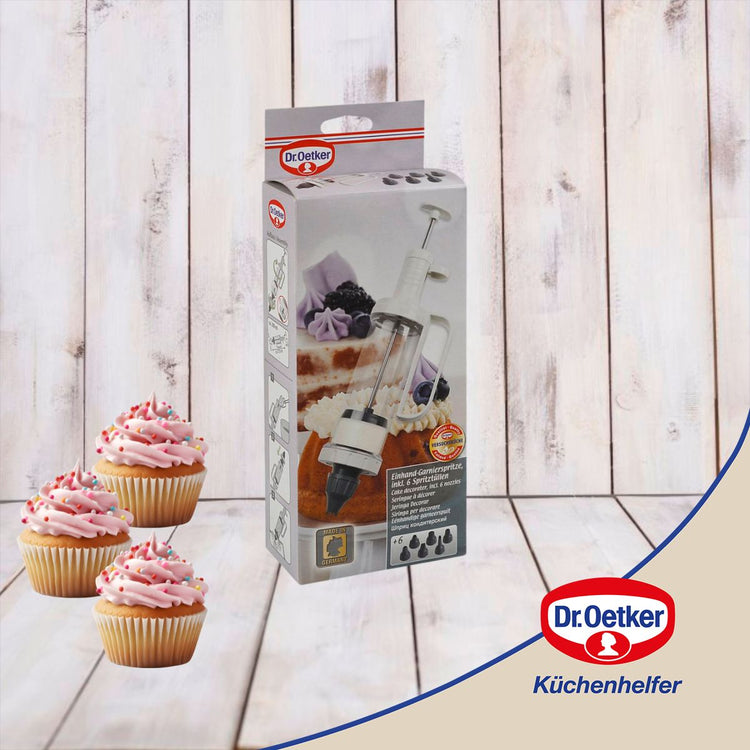 Ensemble seringue pâtisserie et ses 6 embouts à motif Dr Oetker
