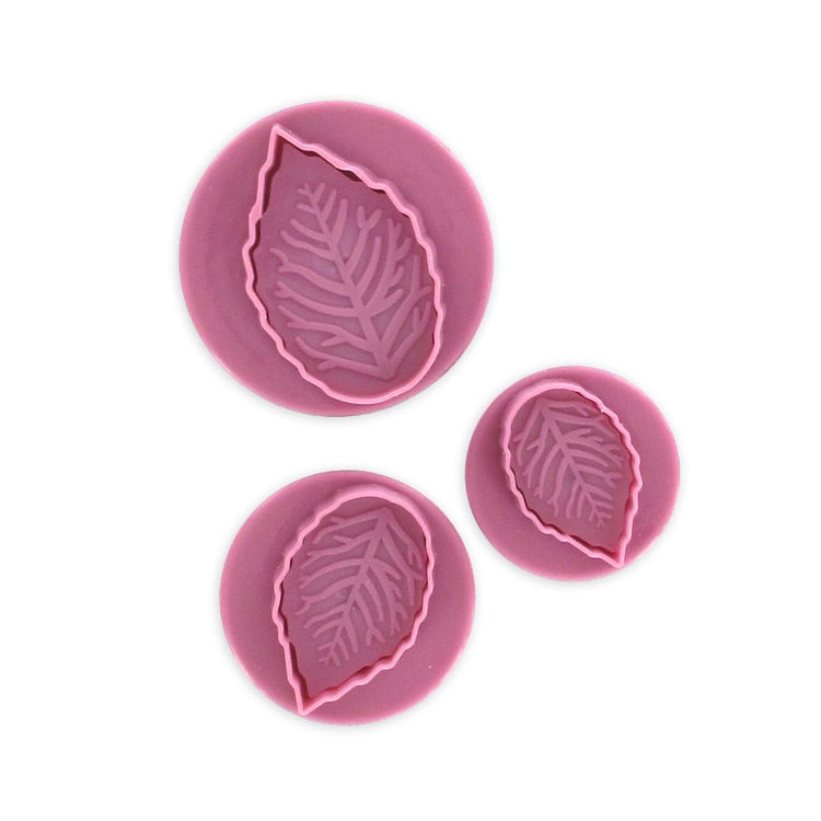 Lot de 3 emporte-pièces poussoir motif feuille Zenker Sweet Sensation