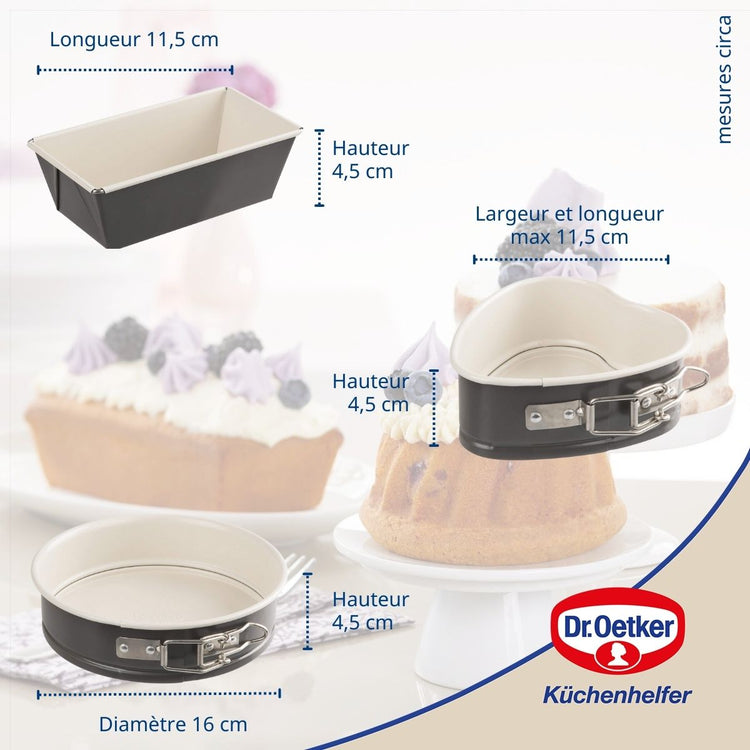Set de 3 mini moules Dr Oetker Exclusive