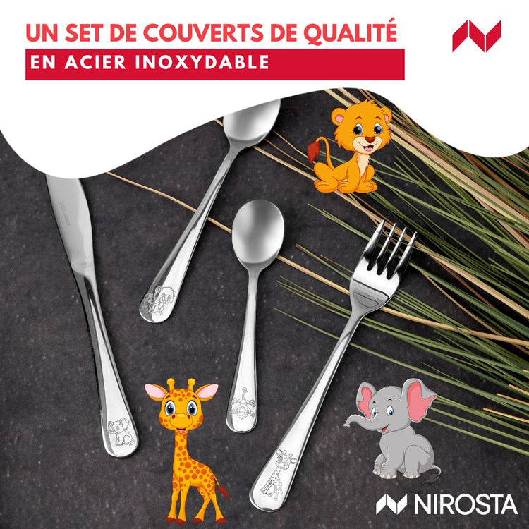 Set de 4 couverts pour enfants Nirosta Safari