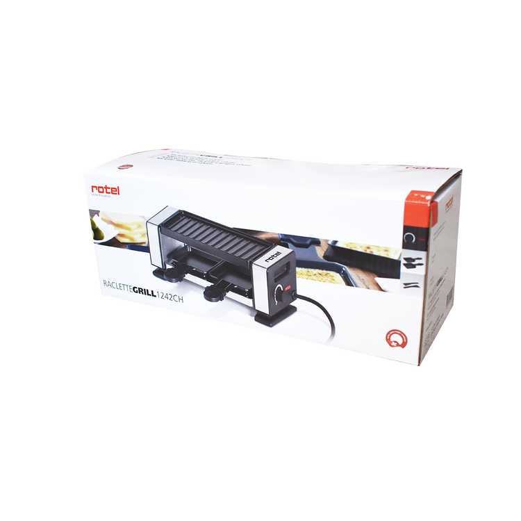 Appareil à raclette pour 2 personnes avec poêlons et spatules Rotel