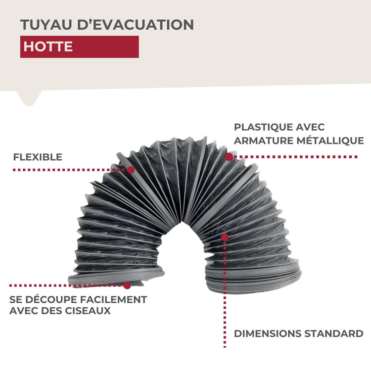 Tuyau Evacuation Hotte de Cuisine Fackelmann