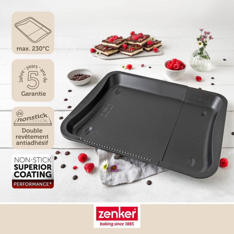 Plaque de four extensible de 35-52 x 32 cm Zenker Perfect Black +