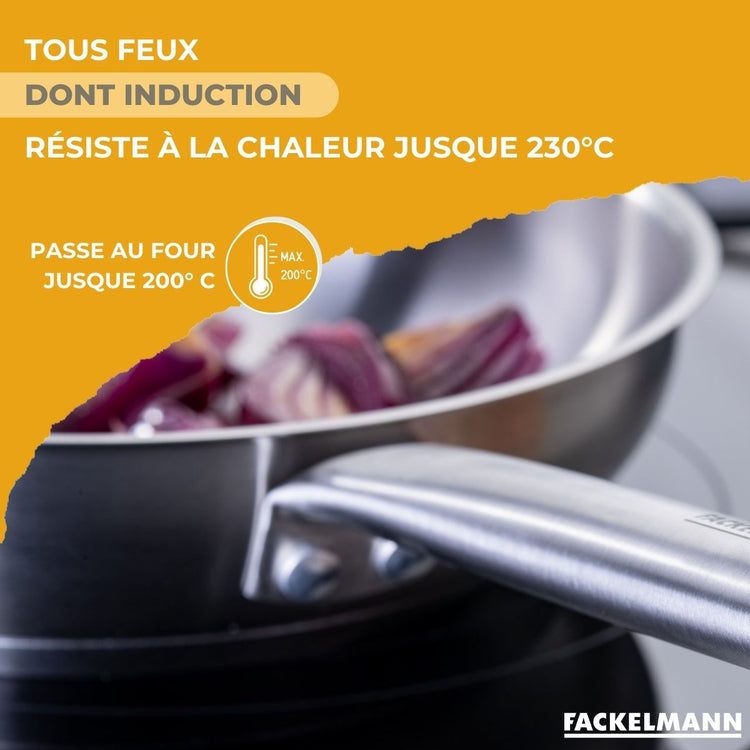 Poêle 28 cm en inox 18/8 Fackelmann Ovalgriff