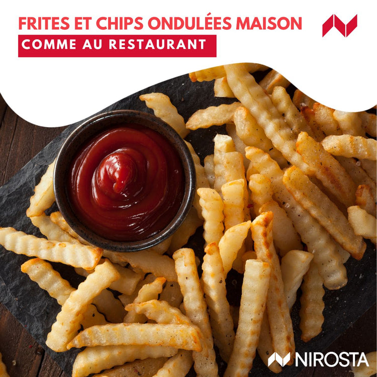 Couteau à lame ondulée pour frites, légumes et fruits Nirosta