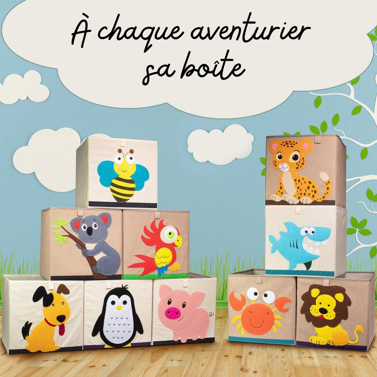 Boîte de rangement "requin" sur fond foncé, compatible avec l'étagère IKEA KALLAX Lifeney
