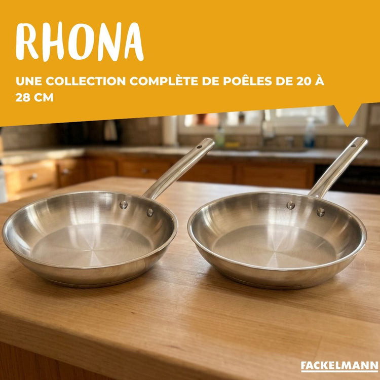 Poêle à frire en inox 28 cm et couvercle en verre Fackelmann Rhona