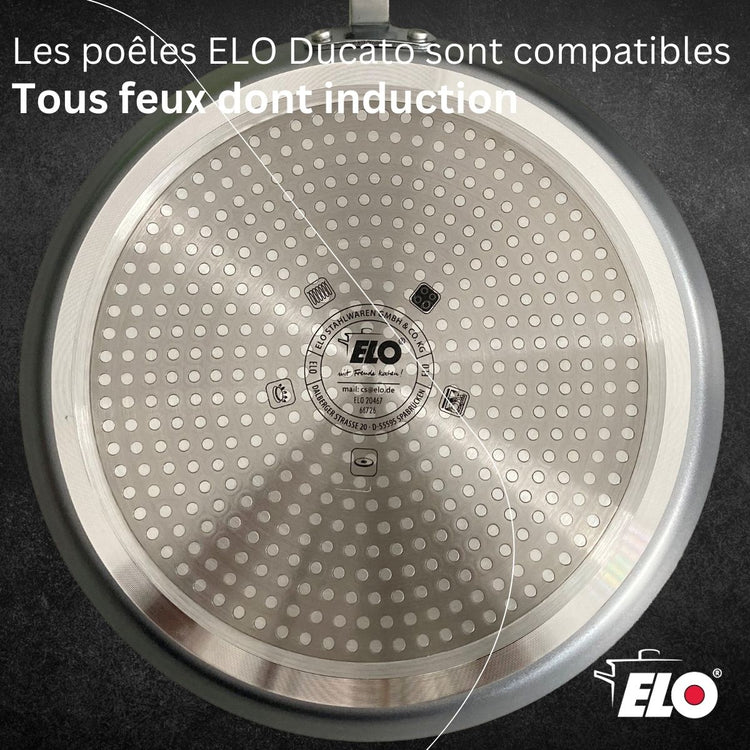 Set de 1 poêle de cuisson 26 cm en aluminium avec 3 ustensiles de cuisine sans PFAS Elo Ducato