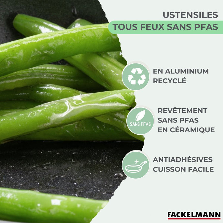 Ensemble de 3 poêles de 24, 28 et 30 cm et 3 casseroles 16, 18 et 20 cm Fackelmann Brandao