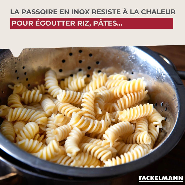 Ensemble de 2 Passoires inox 24 cm avec anses Fackelmann