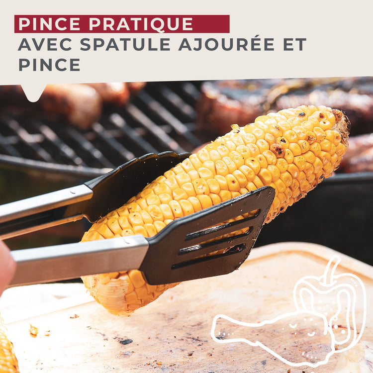 Ensemble de 2 Pinces de cuisine double embout 35 cm Fackelmann Penderie