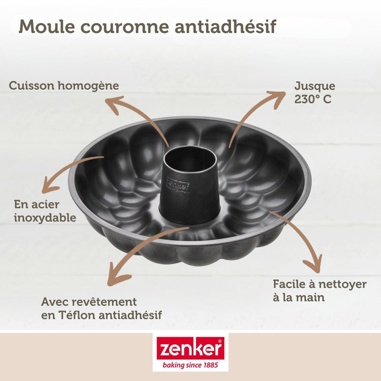 Ensemble de 2 Moules à pain avec cheminée 32 cm Zenker Black Metallic