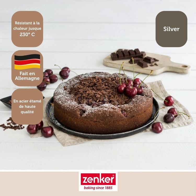 Ensemble de 2 Moules à manqué et à savarin double fond 26 cm Zenker Silver