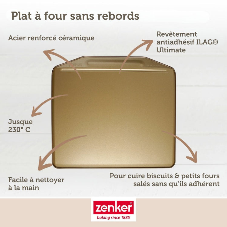 Ensemble de 2 Plaques à pâtisserie sans rebords 36 x 33 cm Zenker Mojave Gold