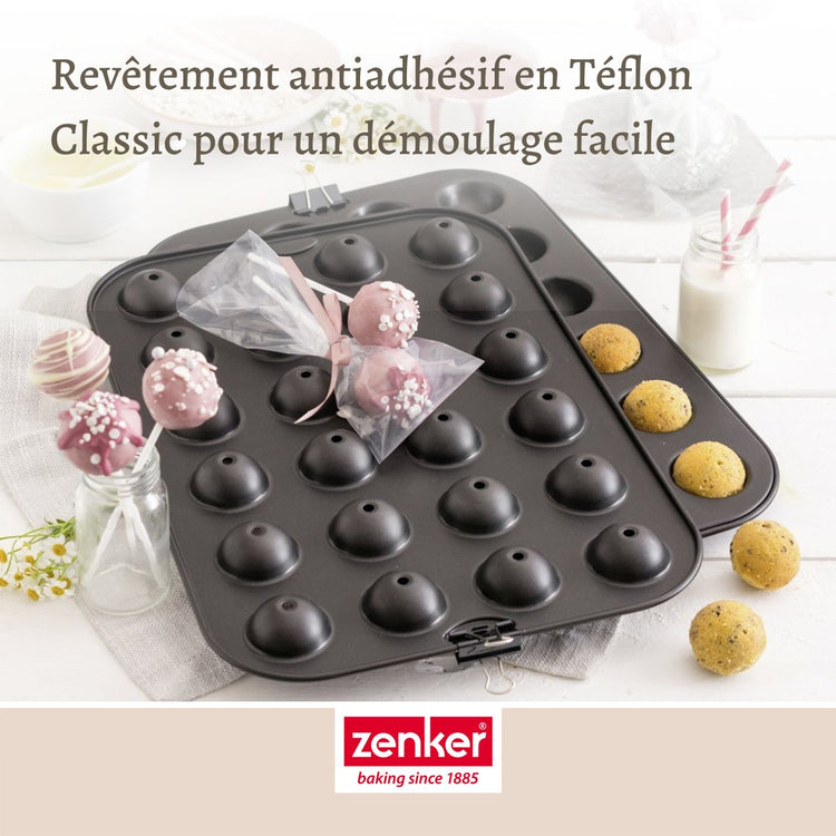 Ensemble de 2 Set Moules cake pop bâtonnets et sachets transparents 38 x 26 cm Zenker Special Creative
