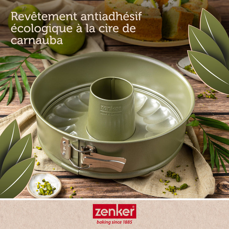 Ensemble de 2 Moules à manqué et à savarin double fond 26 cm Zenker Green Vision