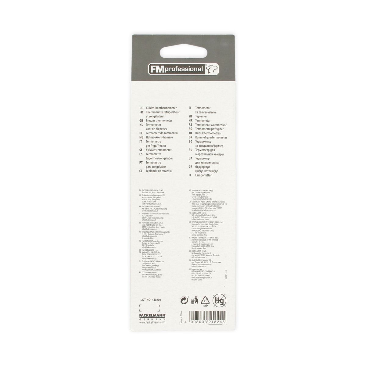 Lot de 2 thermomètres réfrigérateur FM Professional