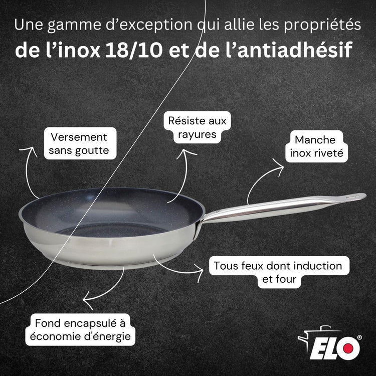 Poêle de cuisson avec revêtement céramique sans PFAS 24 cm Elo Profi Therm Platinum