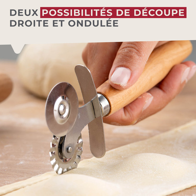 Roulette double embout pour pâtes fraiches Fackelmann Pizza & Pasta